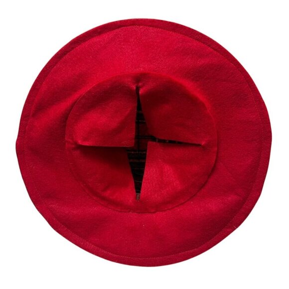 Christmas Tree Topper XL Red Plaid  Snowman Hat Rustic Farmhouse Country - Picture 7 of 8